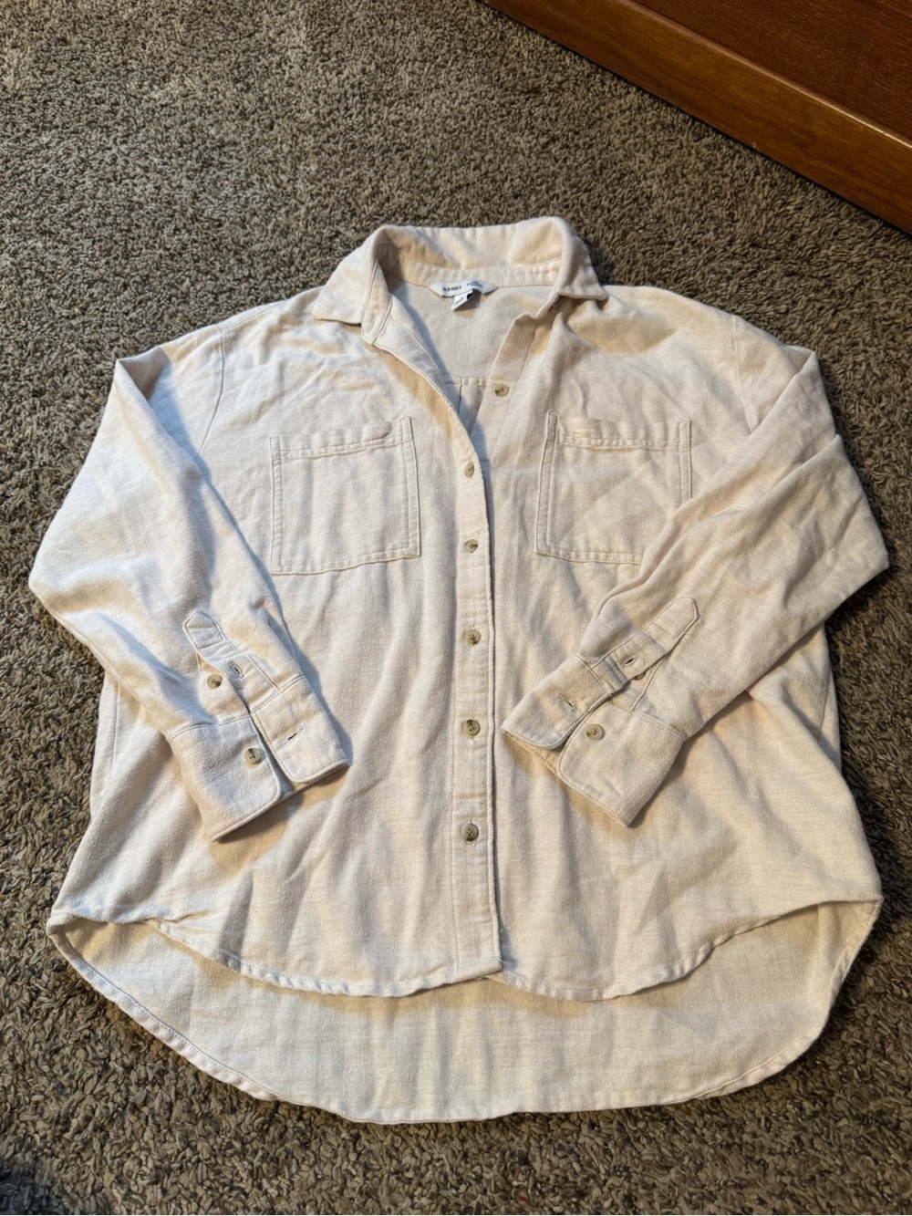 Old Navy Cream Button-Down Shirt